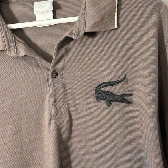 Lacoste Gray Polo Shirt with Large Alligator Vintage Exclusive - Picture 5 of 6
